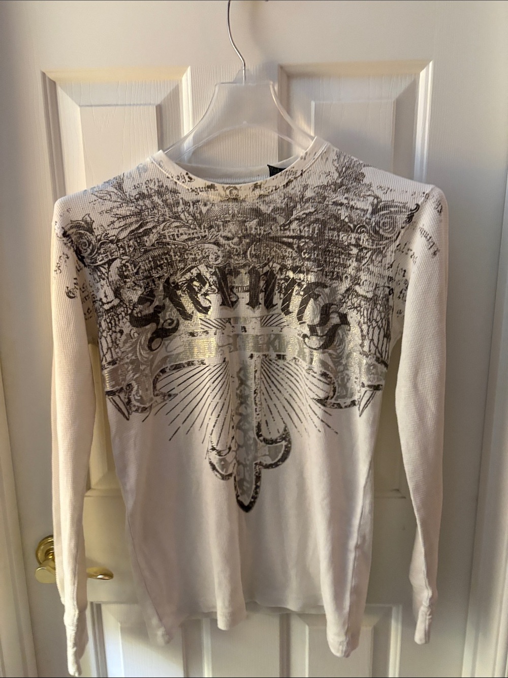 vintage   Counter Intelligence White Thermal Eternity w Cross Sz M